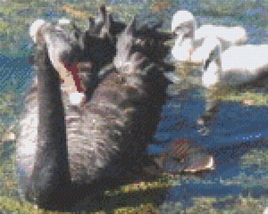 Black Swan And Goslings Nine [9] Baseplate PixelHobby Mini-mosaic Art Kit
